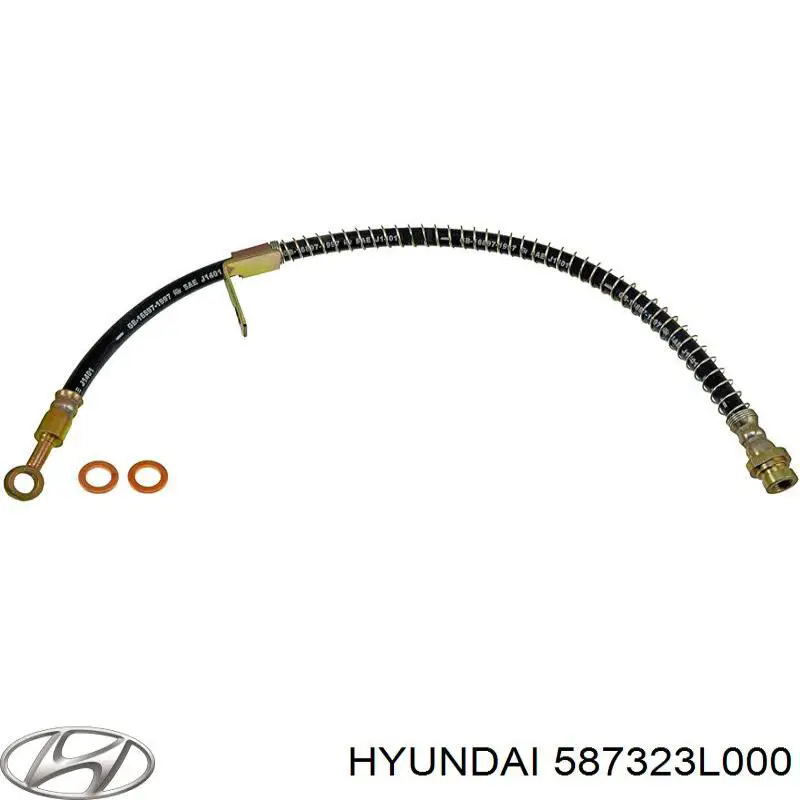 587323L000 Hyundai/Kia шланг гальмівний передній, правий