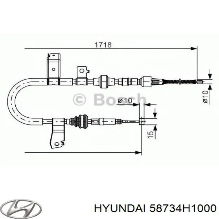 Купити 58734H1000 Hyundai/Kia Шланг гальмівний передній, правий