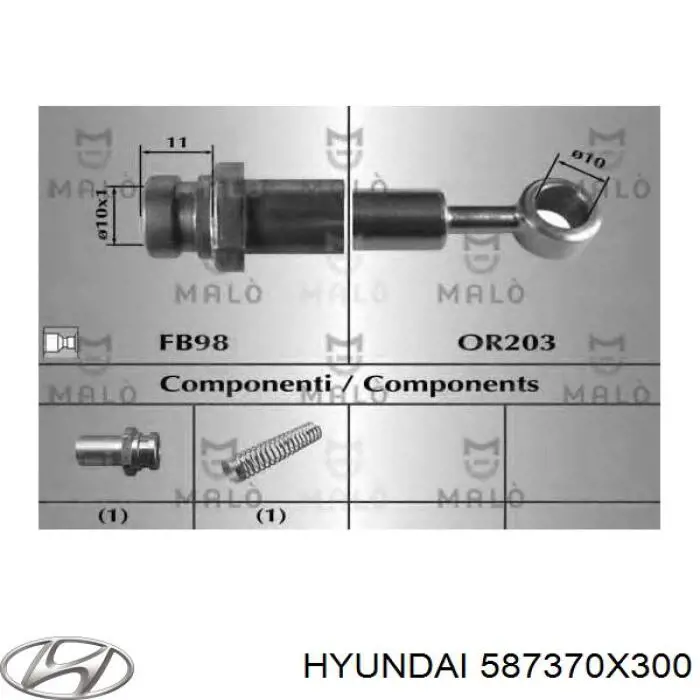 Купити 587370X300 Hyundai/Kia Шланг гальмівний передній, правий