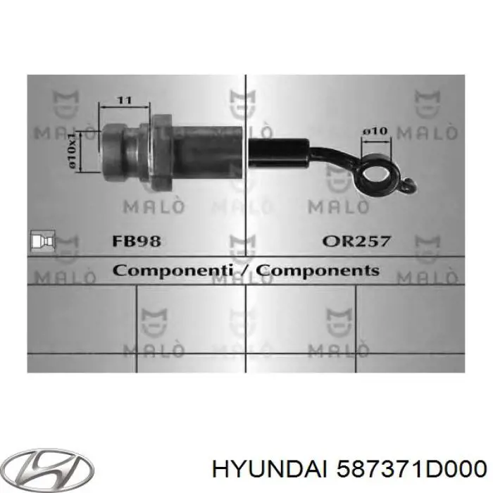 587371D000 Hyundai/Kia Шланг гальмівний задній, лівий