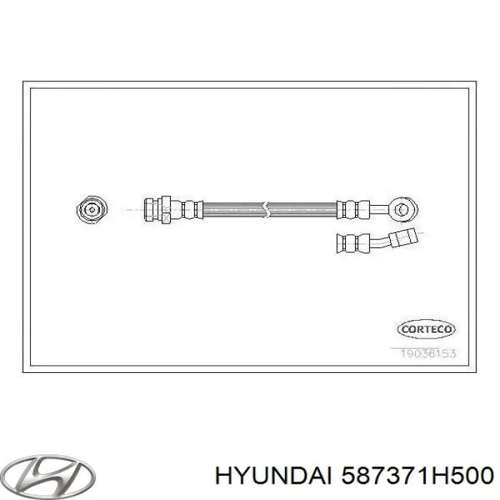 587371H500 Hyundai/Kia шланг гальмівний задній, правий