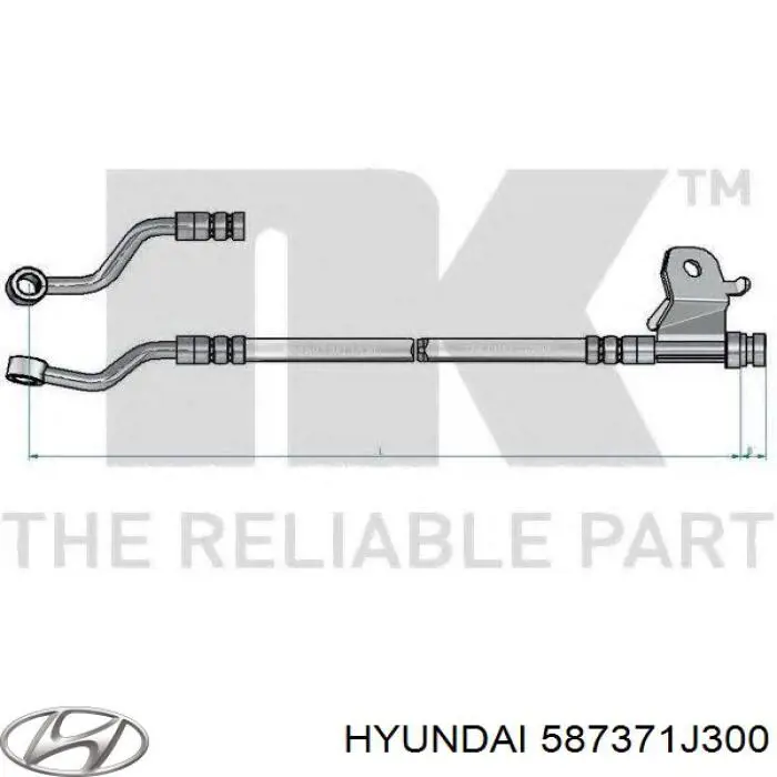 Шланг гальмівний задній, лівий 587371J300 Hyundai/Kia