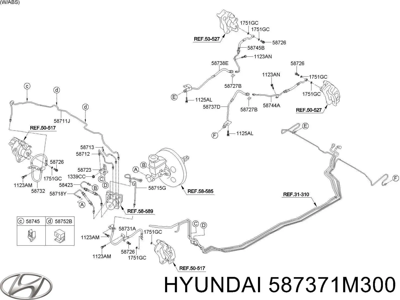 587371M300 Hyundai/Kia Гнучка гальмівна трубка