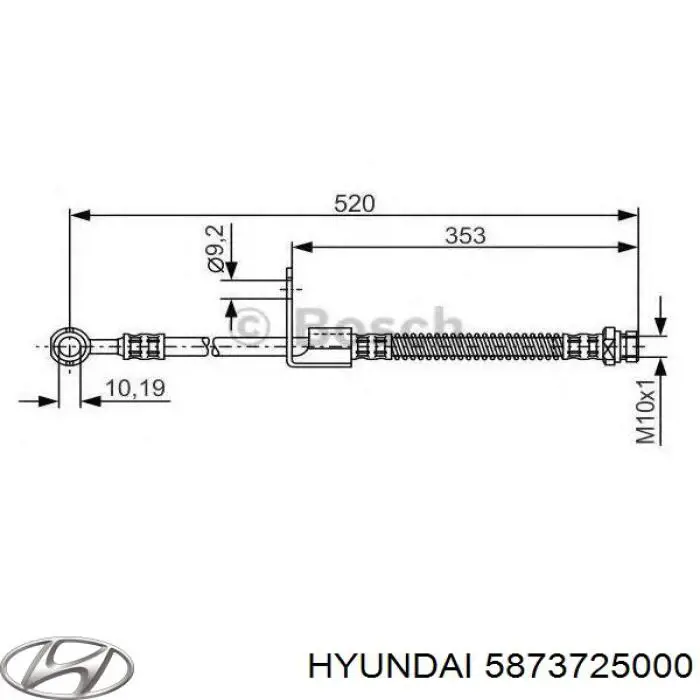 Купити 5873725000 Hyundai/Kia Шланг гальмівний задній