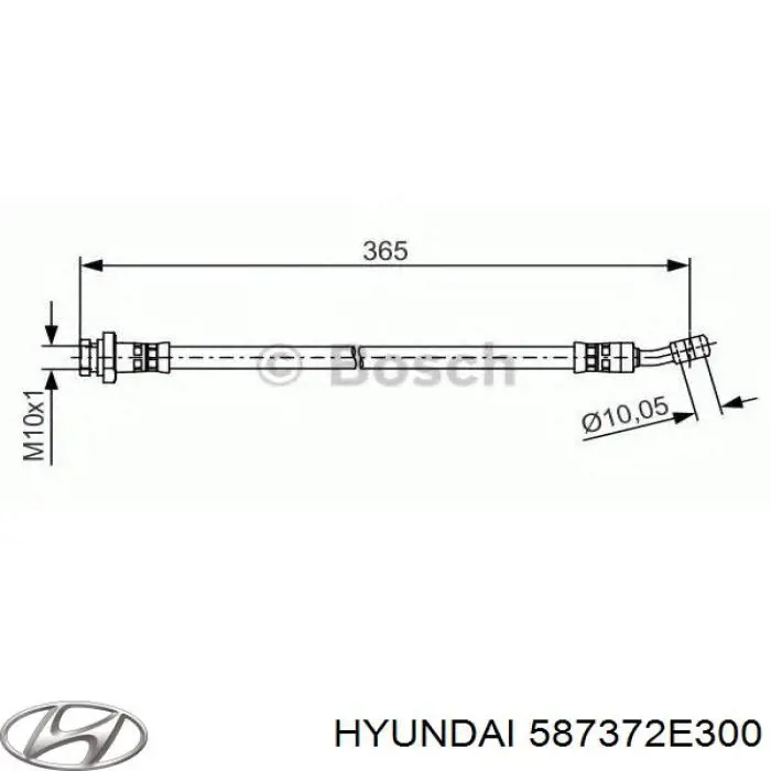 Купити 587372E300 Hyundai/Kia Шланг гальмівний задній, лівий