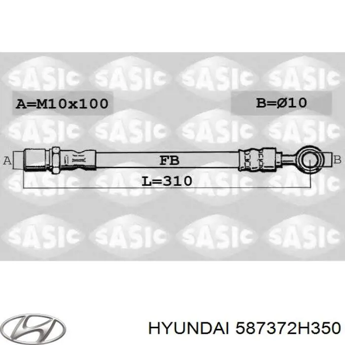 Шланг гальмівний задній, лівий Hyundai/Kia 587372H350 ціна, від 7.92 USD