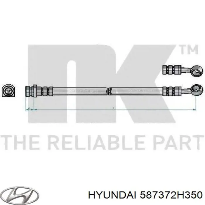 Шланг гальмівний задній, лівий Hyundai Elantra (HD) (Хендай Елантра)