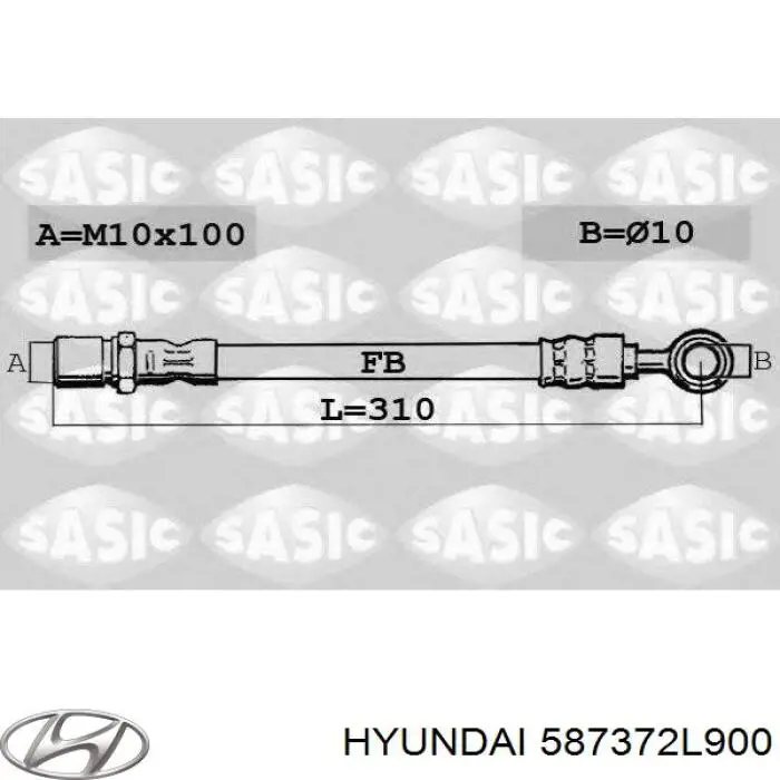 Шланг гальмівний задній, правий Hyundai I30 (FD) (Хендай Ай 30)