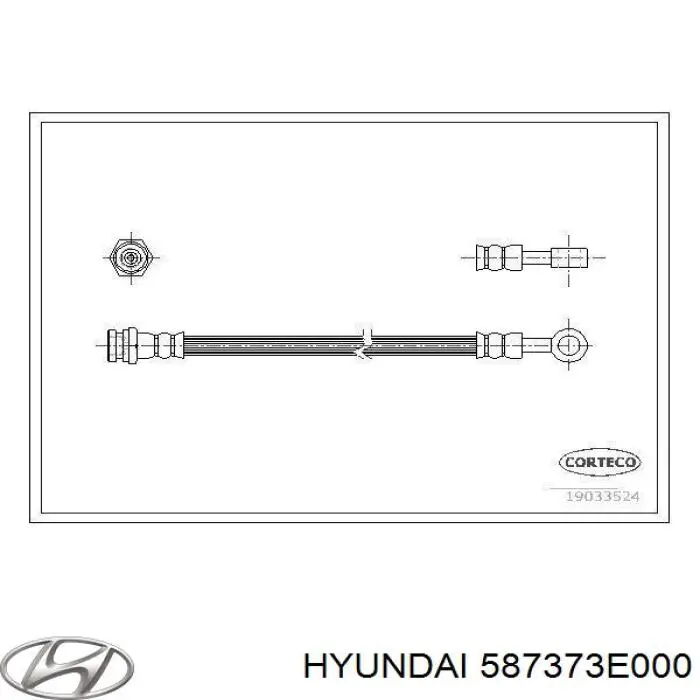 Гнучка гальмівна трубка задня Hyundai/Kia 587373E000