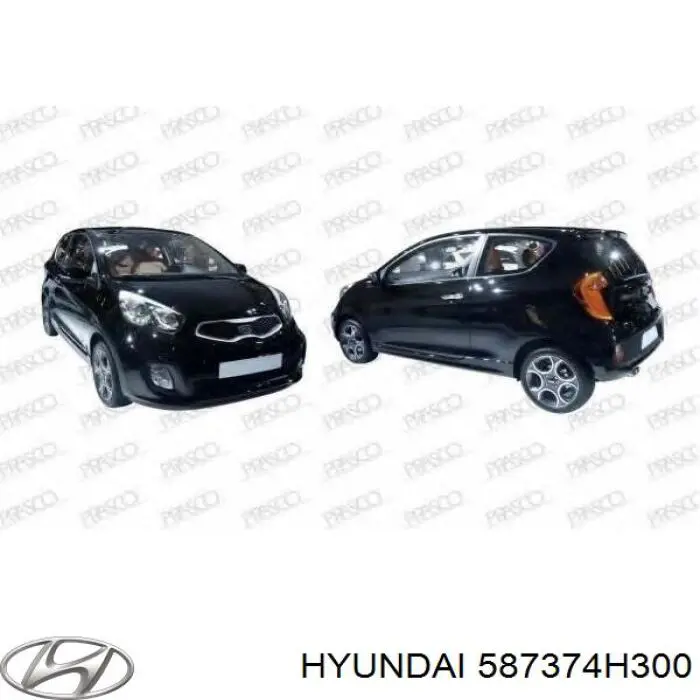 587374H300 Hyundai/Kia шланг гальмівний задній, лівий