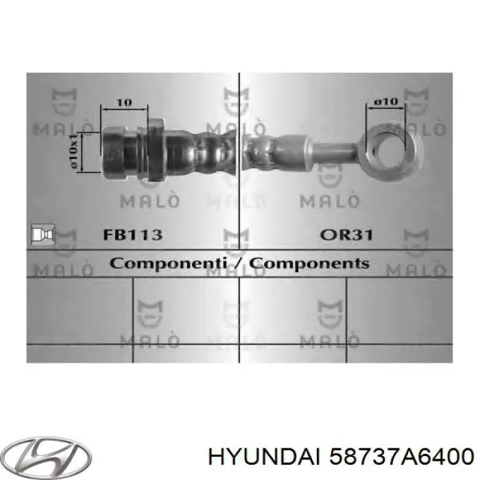 Шланг гальмівний задній, лівий ABS SL6619 ціна, від 19.42 USD