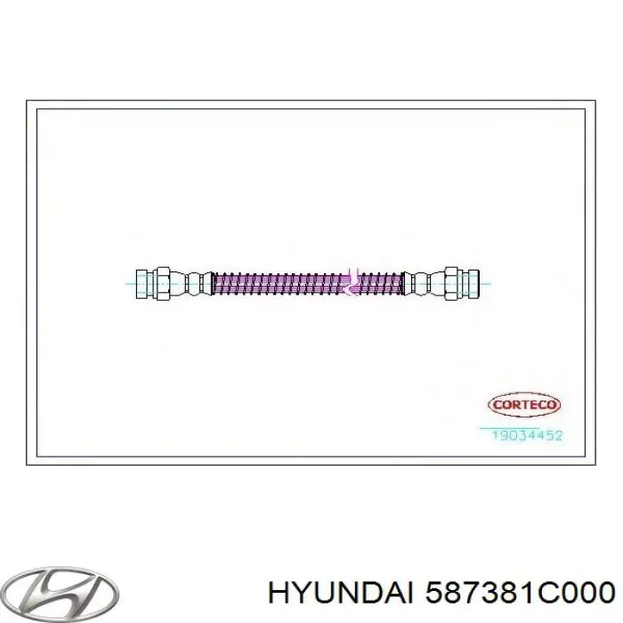 587381C000 Hyundai/Kia шланг гальмівний задній, правий