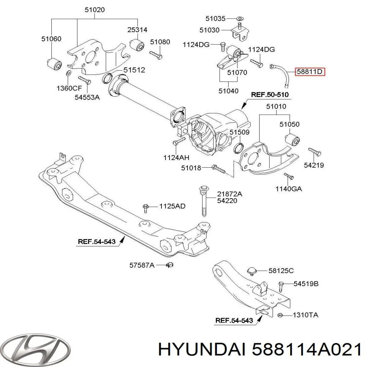 Шланг гальмівний передній Hyundai/Kia 588114A021 ціна, від 20.27 USD