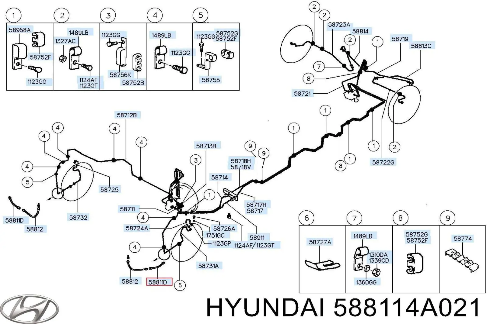 Купити 588114A021 Hyundai/Kia Гальмівні шланги передні