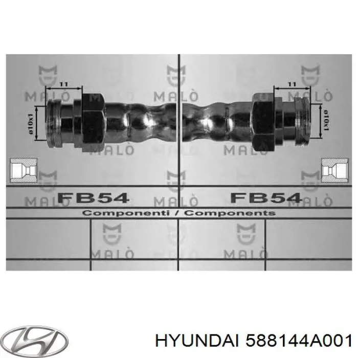 Шланг гальмівний задній Hyundai H200 (Хендай Н200)
