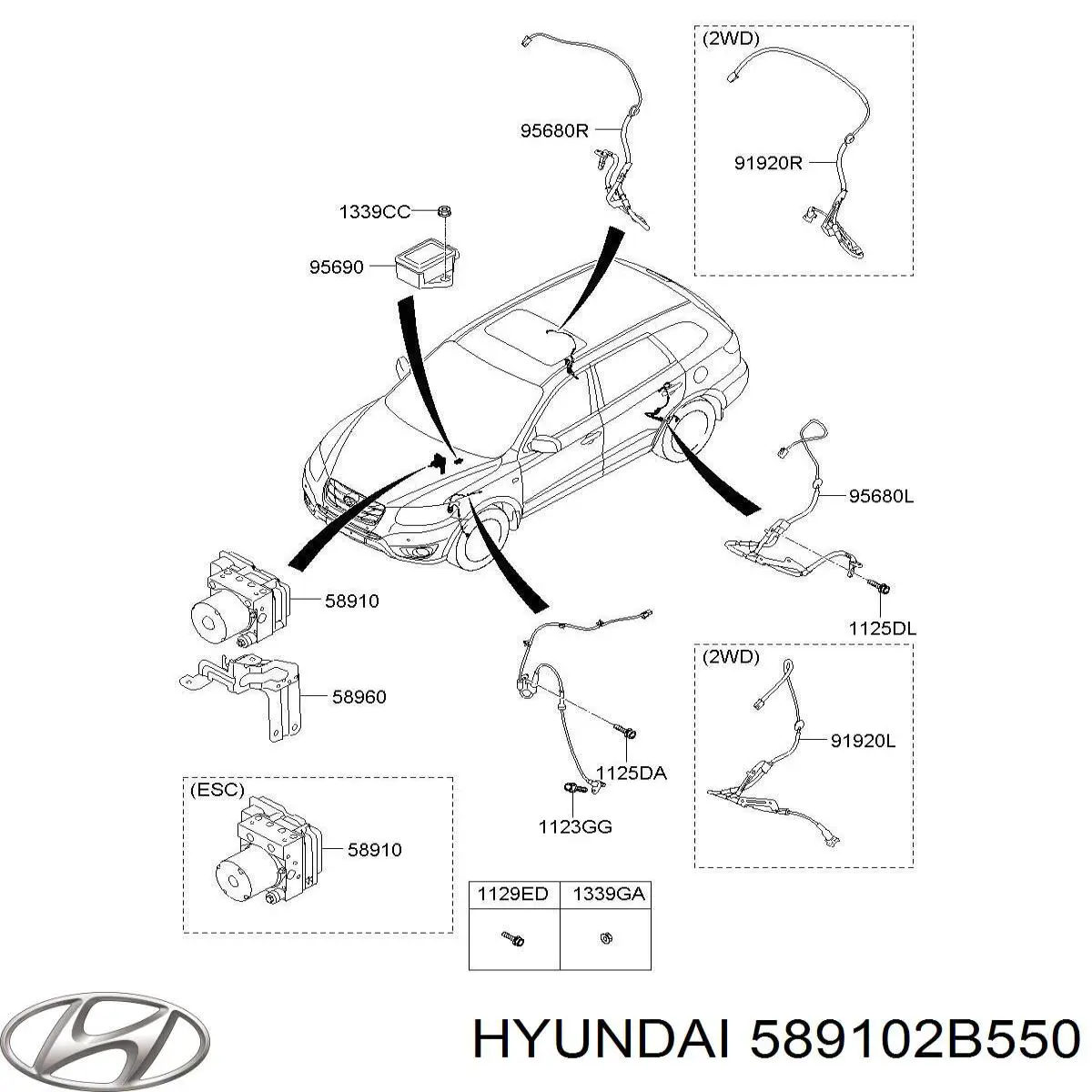 Блок АБС гідравлічний Hyundai/Kia 589102B550 ціна, від 63.35 USD