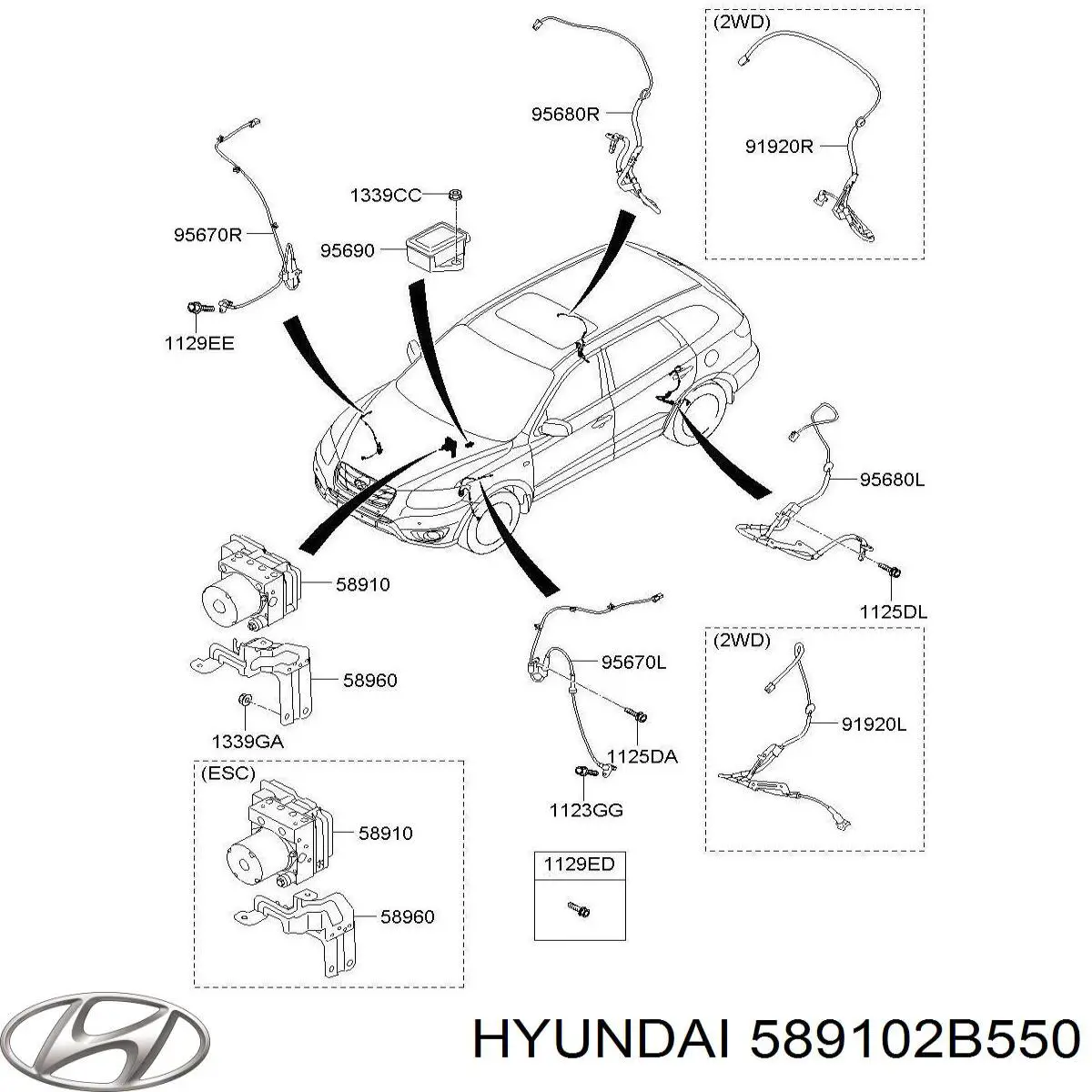 Купити 589102B550 Hyundai/Kia Гідроблок АБС