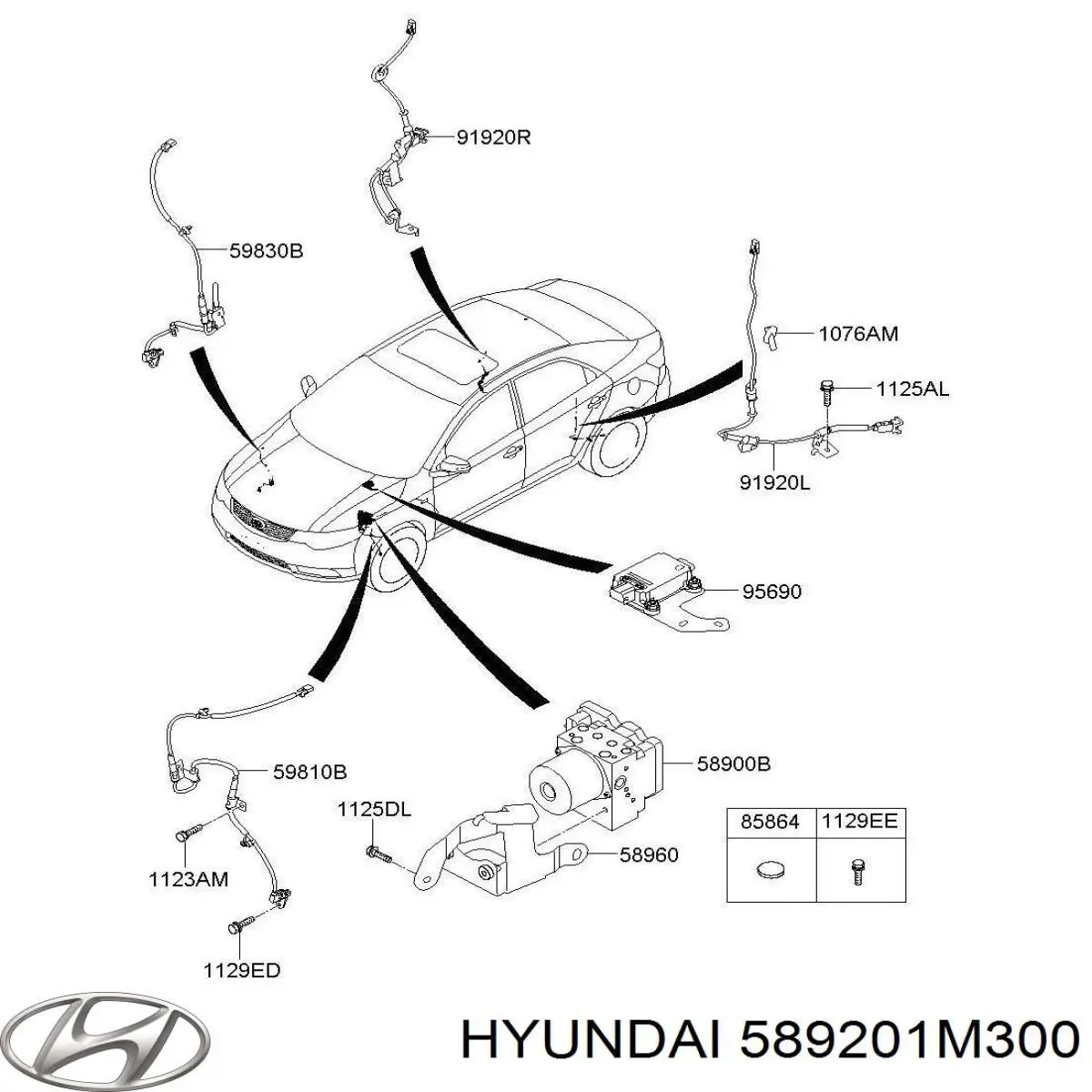 589201M300 Hyundai/Kia Блок управління АБС (ABS)