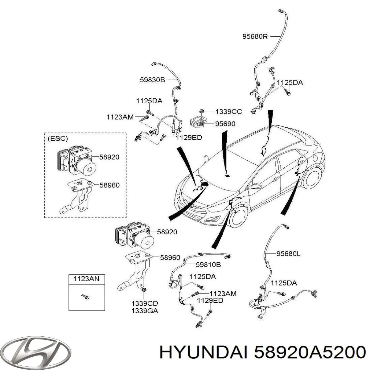 Блок керування АБС (ABS) 58920A5200 Hyundai/Kia