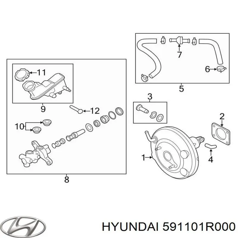 591101R000 Hyundai/Kia Підсилювач гальм вакуумний