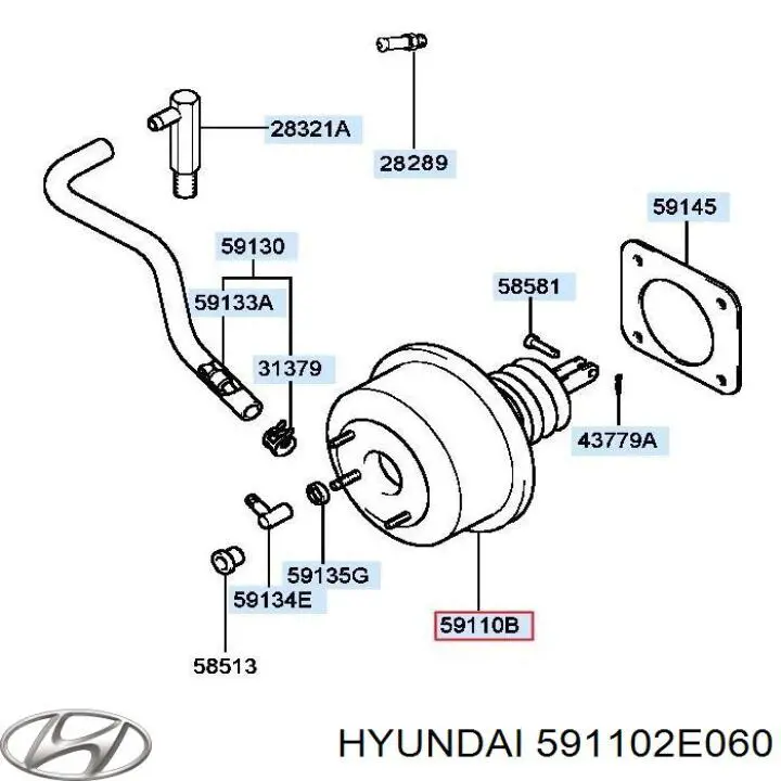Вакуумника Hyundai/Kia 591102E060 ціна, від 174.45 USD