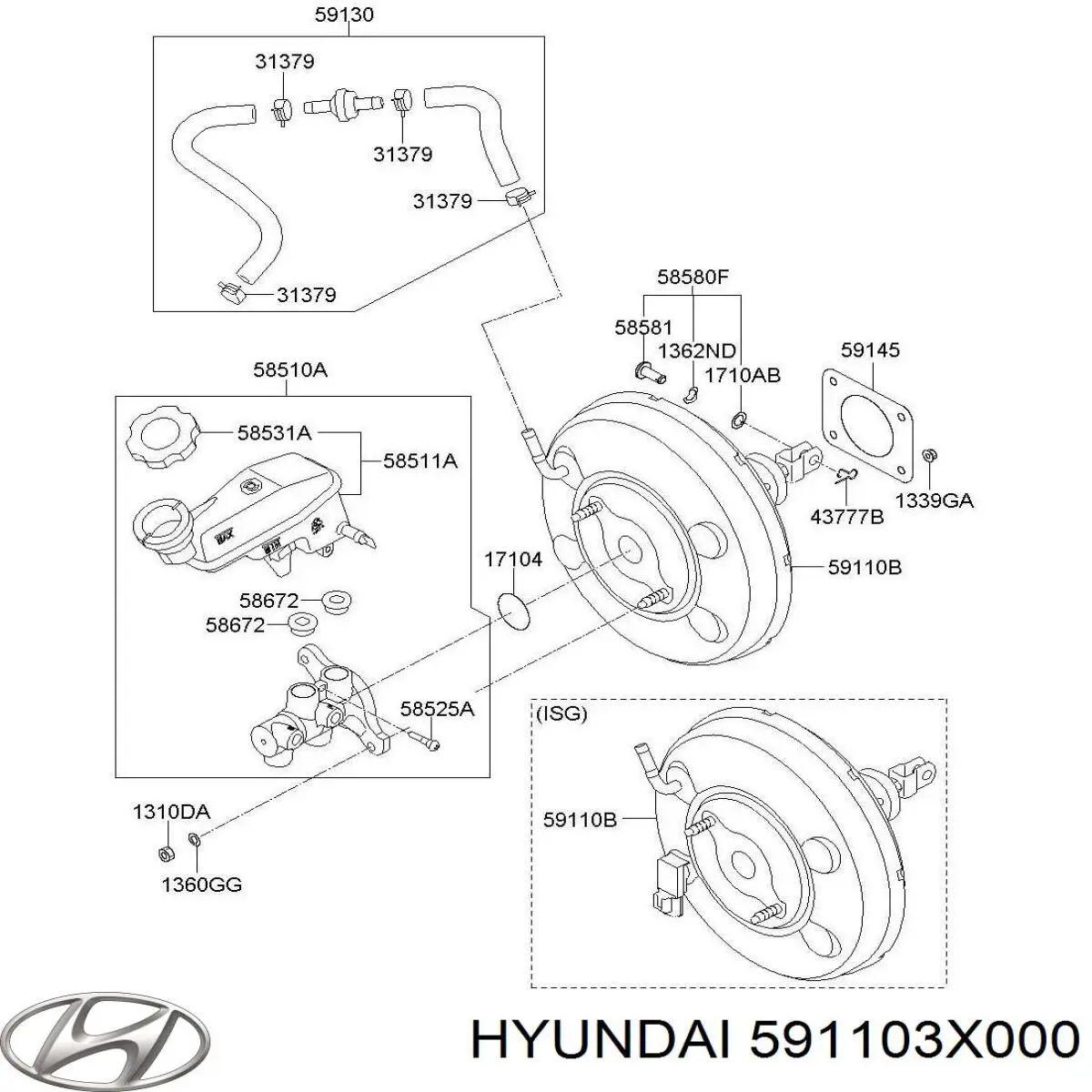 Підсилювач гальм вакуумний Hyundai Elantra (MD) (Хендай Елантра)
