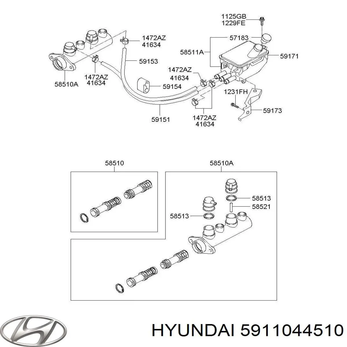 Купити 5911043060 Hyundai/Kia Головний гальмівний циліндр