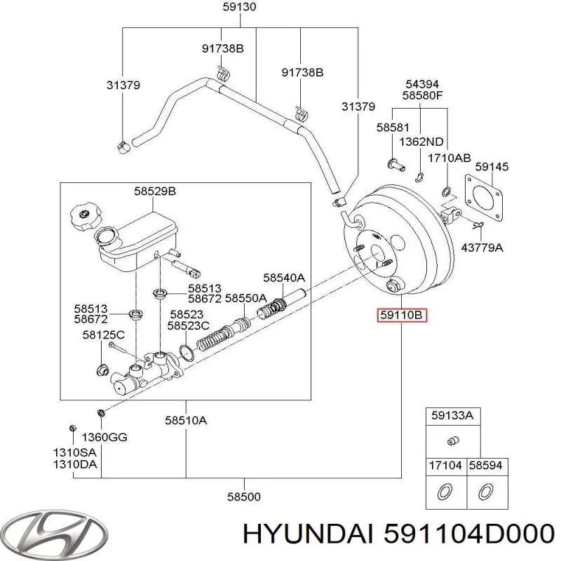 591104D000 Hyundai/Kia Циліндр гальмівний, головний