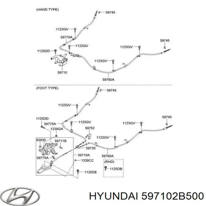 Важіль ручника Hyundai/Kia 597102B500 ціна, від 44.33 USD