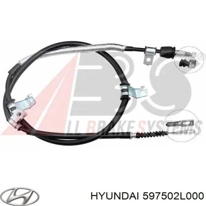 Трос ручного гальма, проміжний Hyundai/Kia 597502L000 ціна, від 70.79 USD