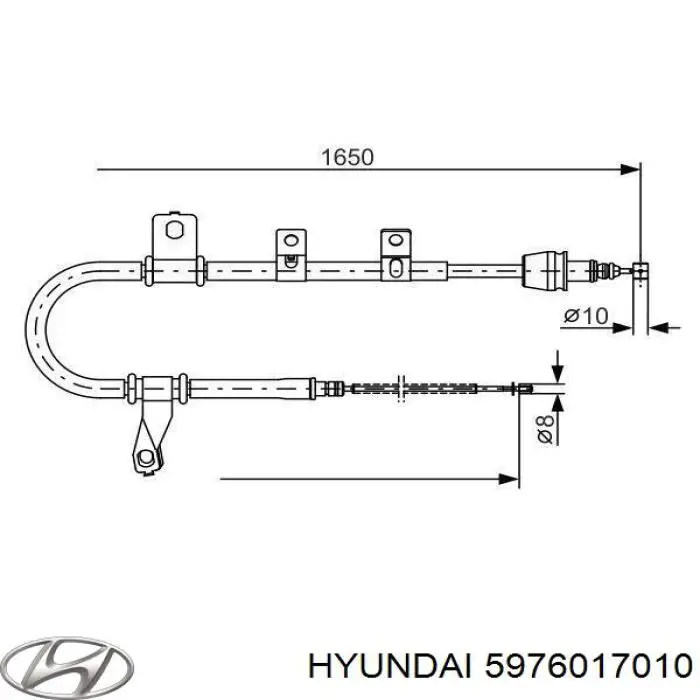 Трос стоянкового гальма задній лівий Hyundai/Kia 5976017010 ціна, від 16.21 USD