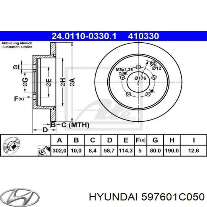 814043165 Triscan Трос ручного гальма задній, лівий