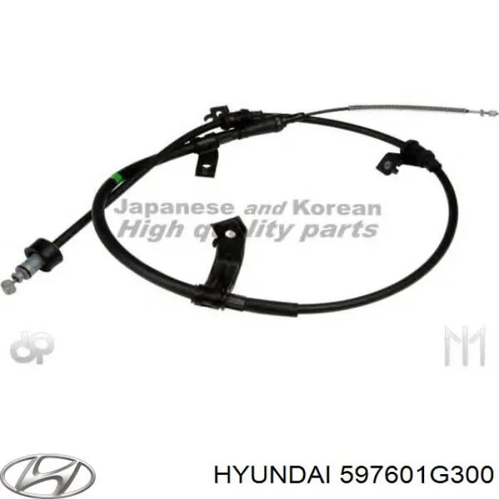 597601G300 Hyundai/Kia трос ручного гальма задній, лівий