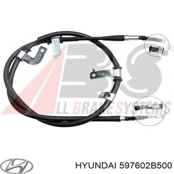 Купити 597602B500 Hyundai/Kia Трос ручного гальма задній, лівий