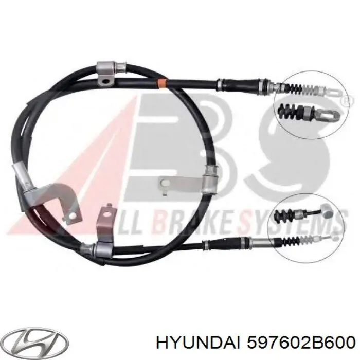 Купити 597602B600 Hyundai/Kia Трос ручного гальма задній, лівий