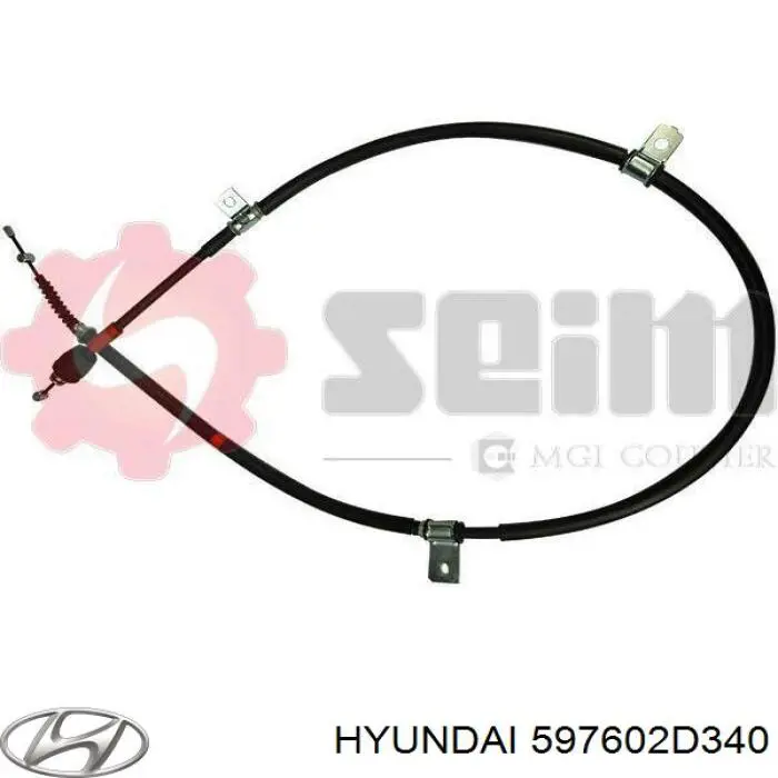 Трос стоянкового гальма задній лівий Hyundai/Kia 597602D340 ціна, від 30.40 USD