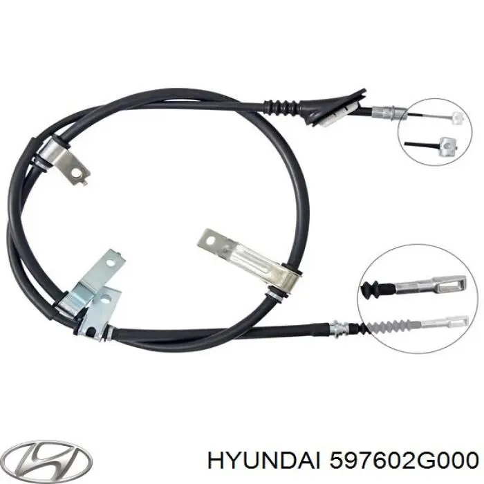 Купити 597602G000 Hyundai/Kia Трос ручного гальма задній, лівий