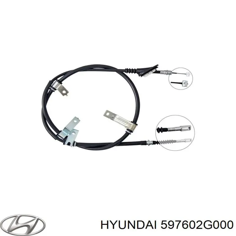 597602G000 Hyundai/Kia трос ручного гальма задній, лівий