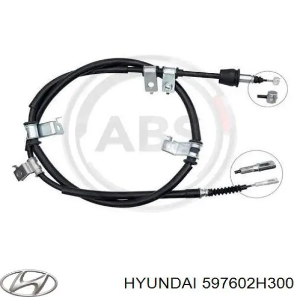 Купити 597602H300 Hyundai/Kia Трос ручного гальма задній, лівий