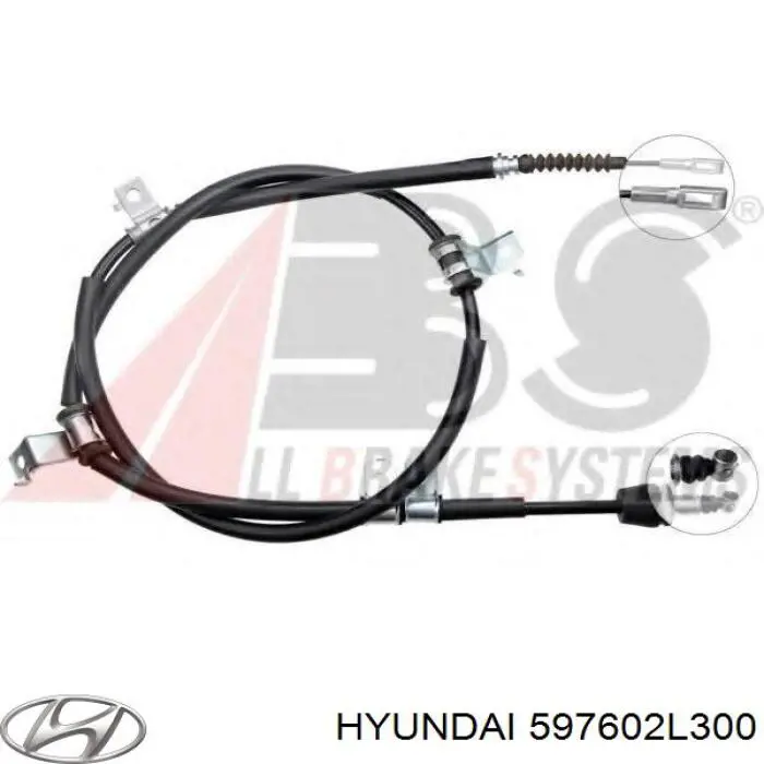 597602L300 Hyundai/Kia трос ручного гальма задній, лівий