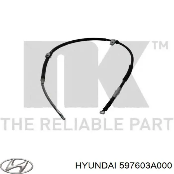 597603A000 Hyundai/Kia Трос ручного гальма задній, лівий