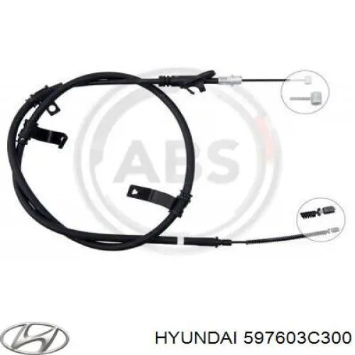 597603C300 Hyundai/Kia Трос ручного гальма задній, лівий