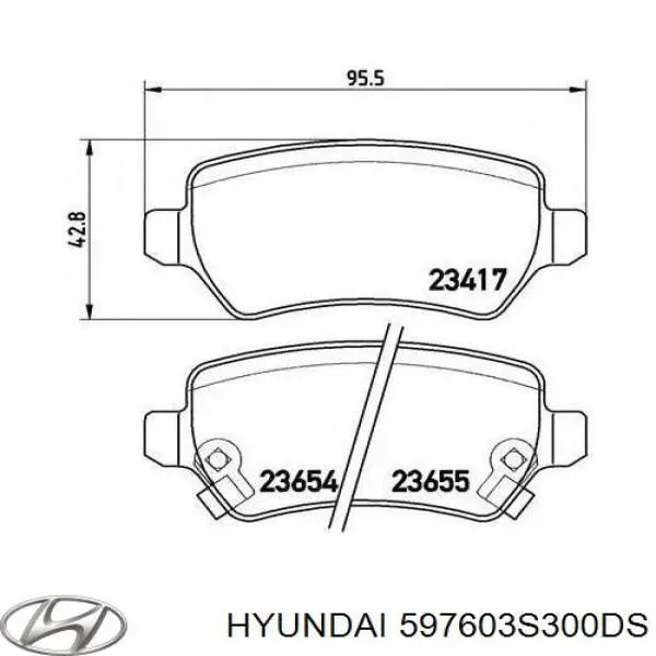 597603S300DS Hyundai/Kia трос ручного гальма задній, лівий