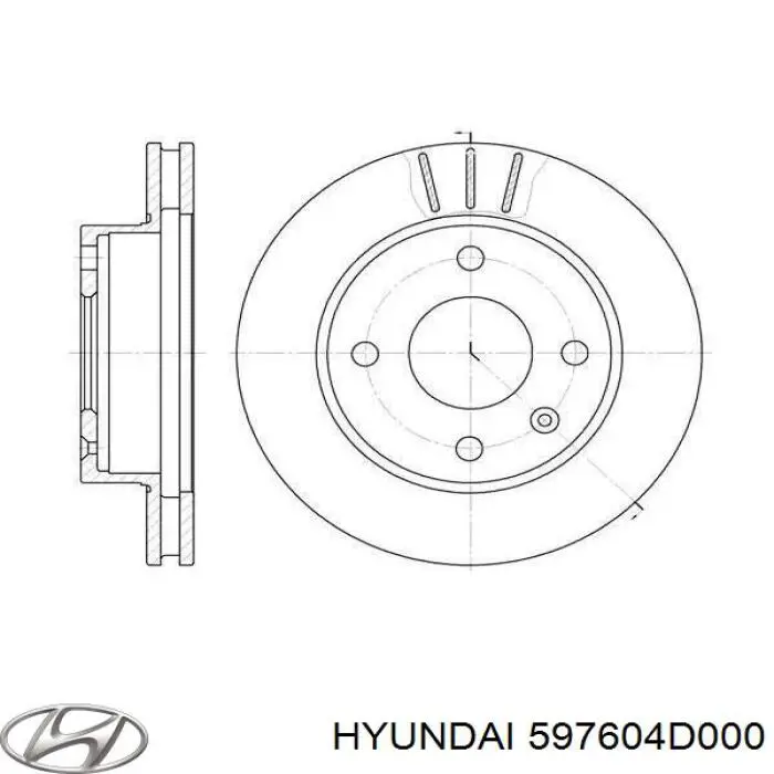 Купити 597604D000 Hyundai/Kia Трос ручного гальма задній, лівий