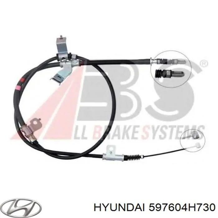 Трос стоянкового гальма задній лівий Hyundai/Kia 597604H730 ціна, від 18.13 USD