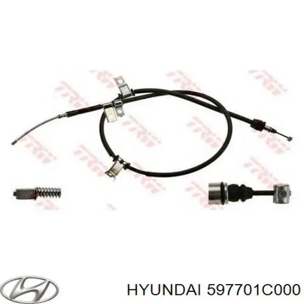 Купити 597701C000 Hyundai/Kia Трос ручного гальма задній, правий