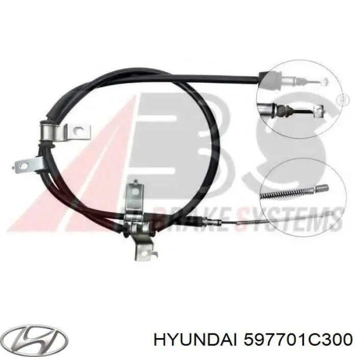 Купити 597701C300 Hyundai/Kia Трос ручного гальма задній, правий
