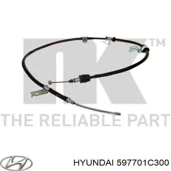 Трос стоянкового гальма задній правий Hyundai/Kia 597701C300 ціна, від 20.39 USD