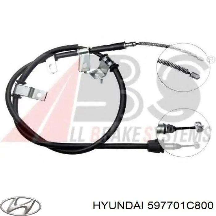 597701C800 Hyundai/Kia Трос ручного гальма задній, правий
