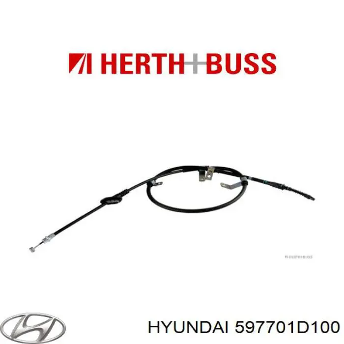 597701D100 Hyundai/Kia Трос ручного гальма задній, правий